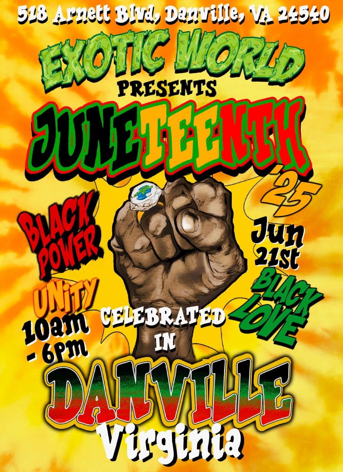 Exotic World Juneteenth celebration — cultural community event in Danville, VA