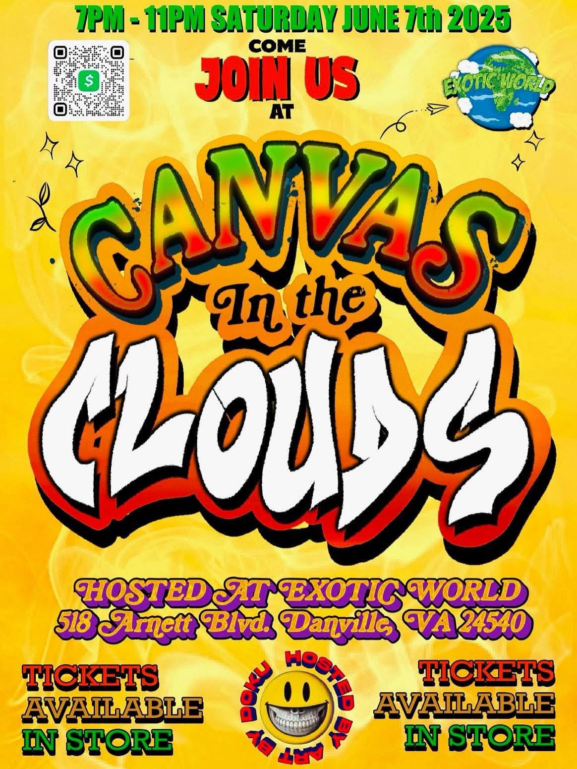 Canvas in the Clouds art event hosted at Exotic World, Danville, Virginia