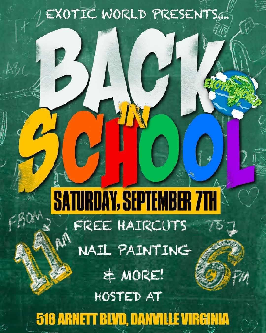 Exotic World back to school drive — free haircuts, nail painting, and more for Danville families